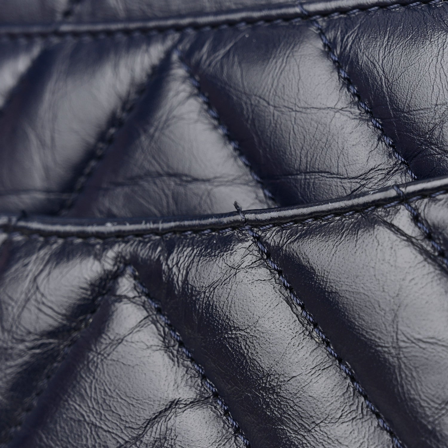 Chanel Aged Calfskin Chevron Quilted Small Coco Handle Flap Navy 14 of 16