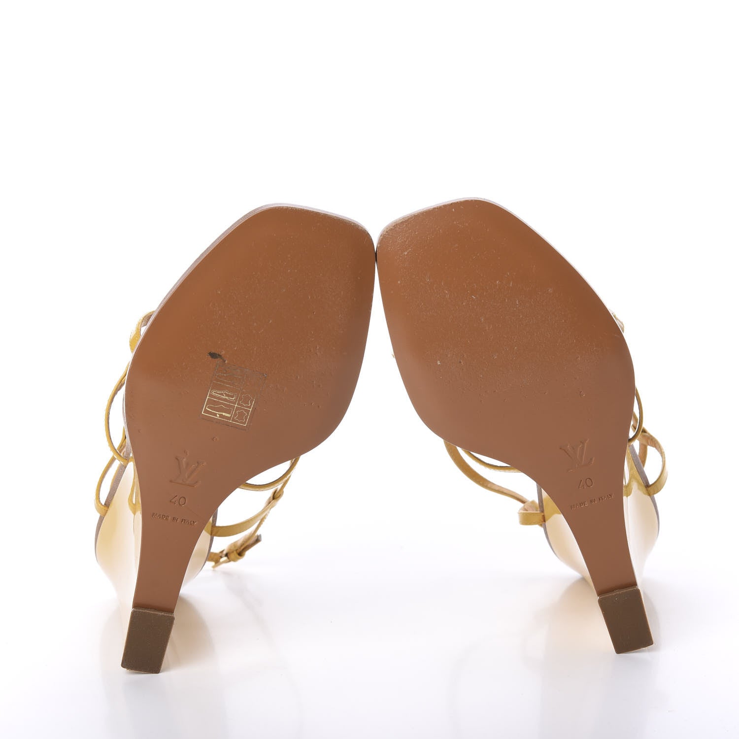 Louis Vuitton Patent Capricieuse Wedge Sandals 40 Yellow 5 of 11
