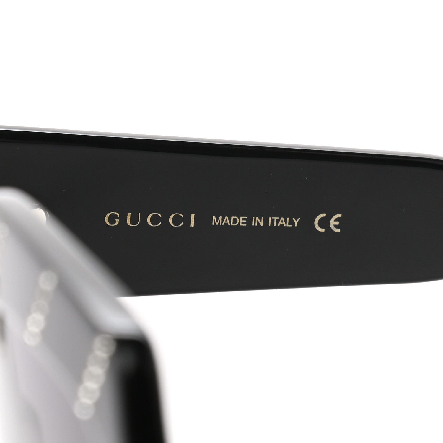Gucci Acetate Square Frame Crystal Striped GG0178S Sunglasses Black 5 of 7