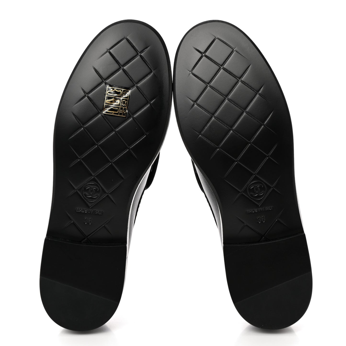 Lambskin Quilted CC Turnlock Loafers 36 Black