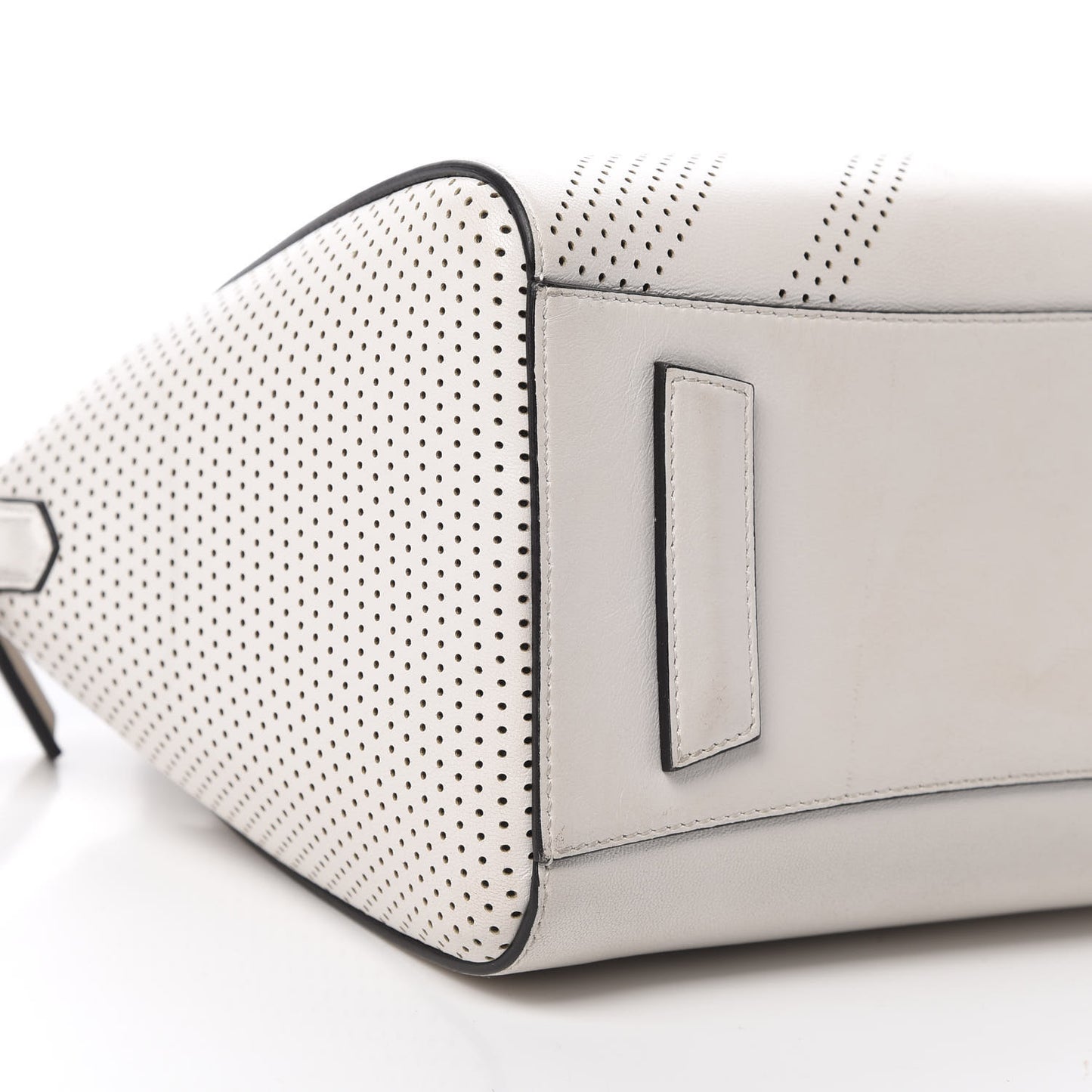 Lambskin Perforated Small Antigona White