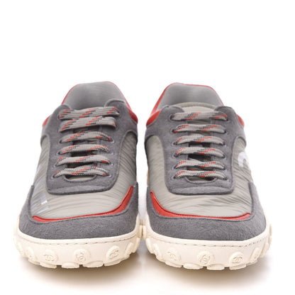 Chanel Nylon Calfskin Suede Womens CC Sneakers 38 Grey Orange 2 of 9
