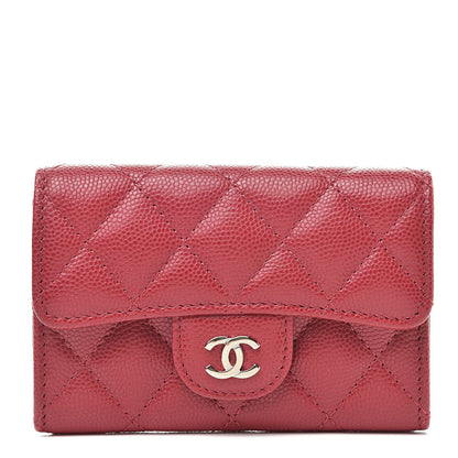Chanel Caviar Quilted Flap Card Holder Pink 1 of 9
