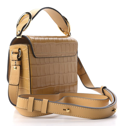 Chloe Calfskin Crocodile Embossed Mini C Double Carry Honey Gold 3 of 9