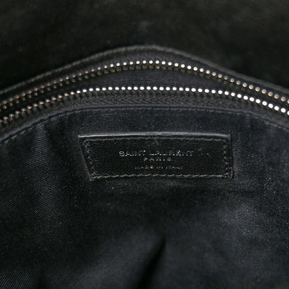 Saint Laurent Lambskin Quilted Medium Loulou Puffer Monogram Chain Satchel Black 6 of 10