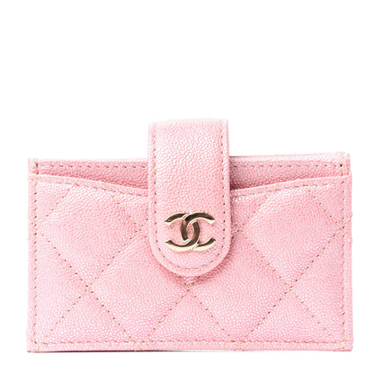 Chanel Iridescent Caviar Quilted Gusseted Card Holder Pink 1 of 8