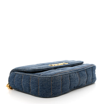 Celine Denim Matelasse Chain Shoulder Bag Blue 4 of 11