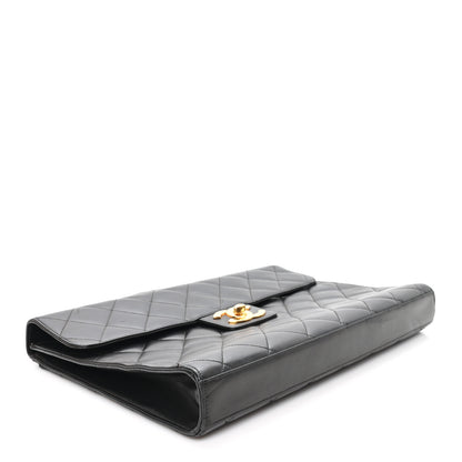 Chanel Lambskin Quilted Briefcase Laptop Bag Black 4 of 12