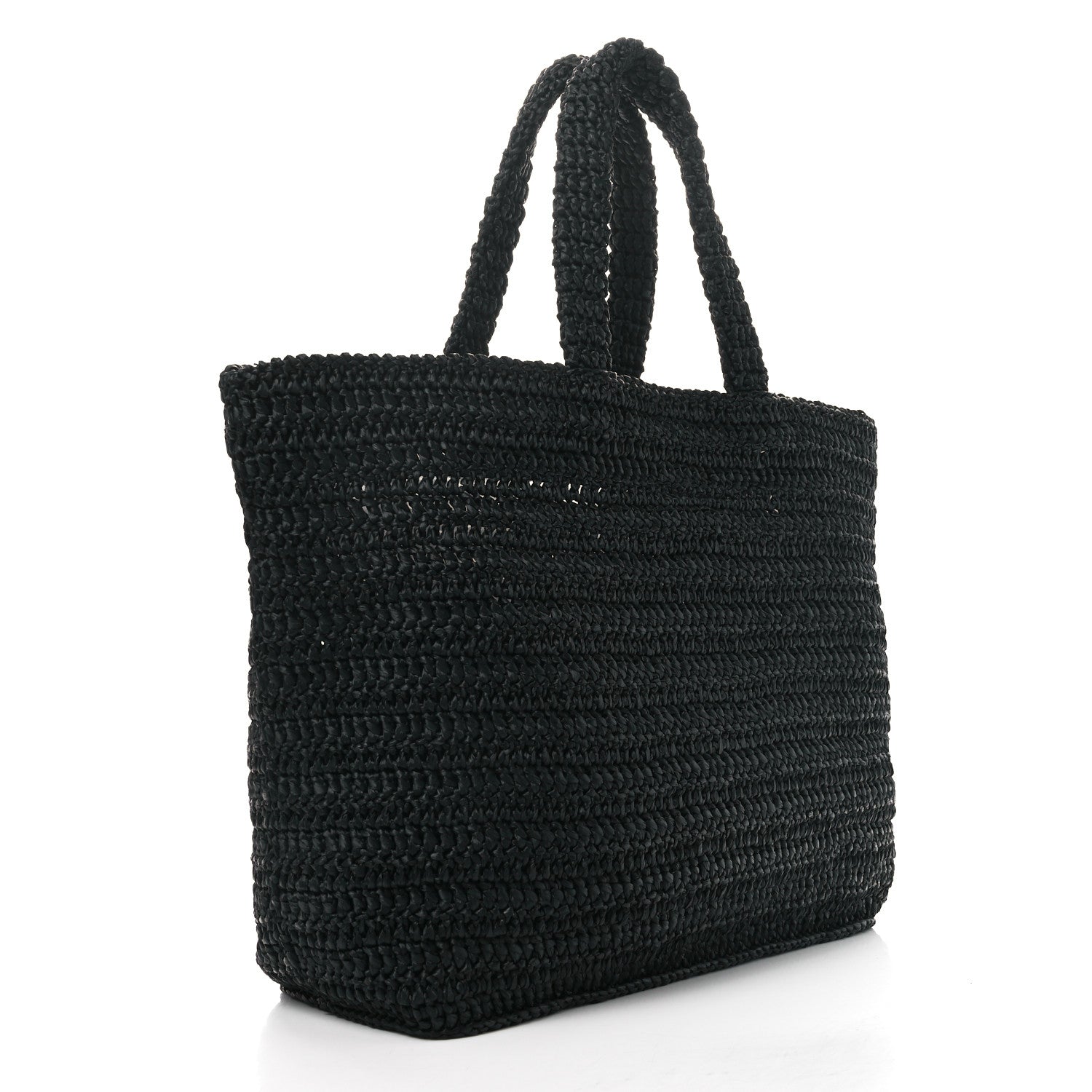 Saint Laurent Raffia Rive Gauche Tote Black 3 of 12