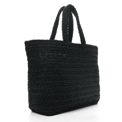 Saint Laurent Raffia Rive Gauche Tote Black 3 of 12