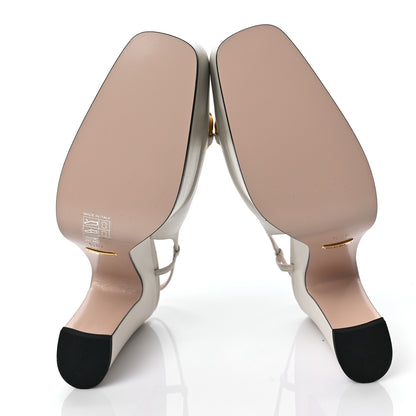 Gucci Nappa Horsebit Platform 35/120mm Slingback Pumps 40.5 New Mystic White 5 of 9