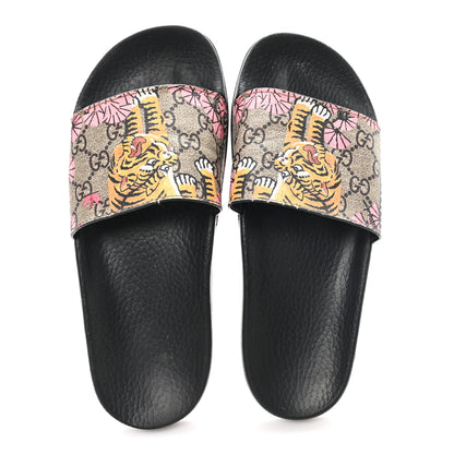 Gucci GG Supreme Monogram Bengal Slide Sandals 39 Beige Pink 2 of 8