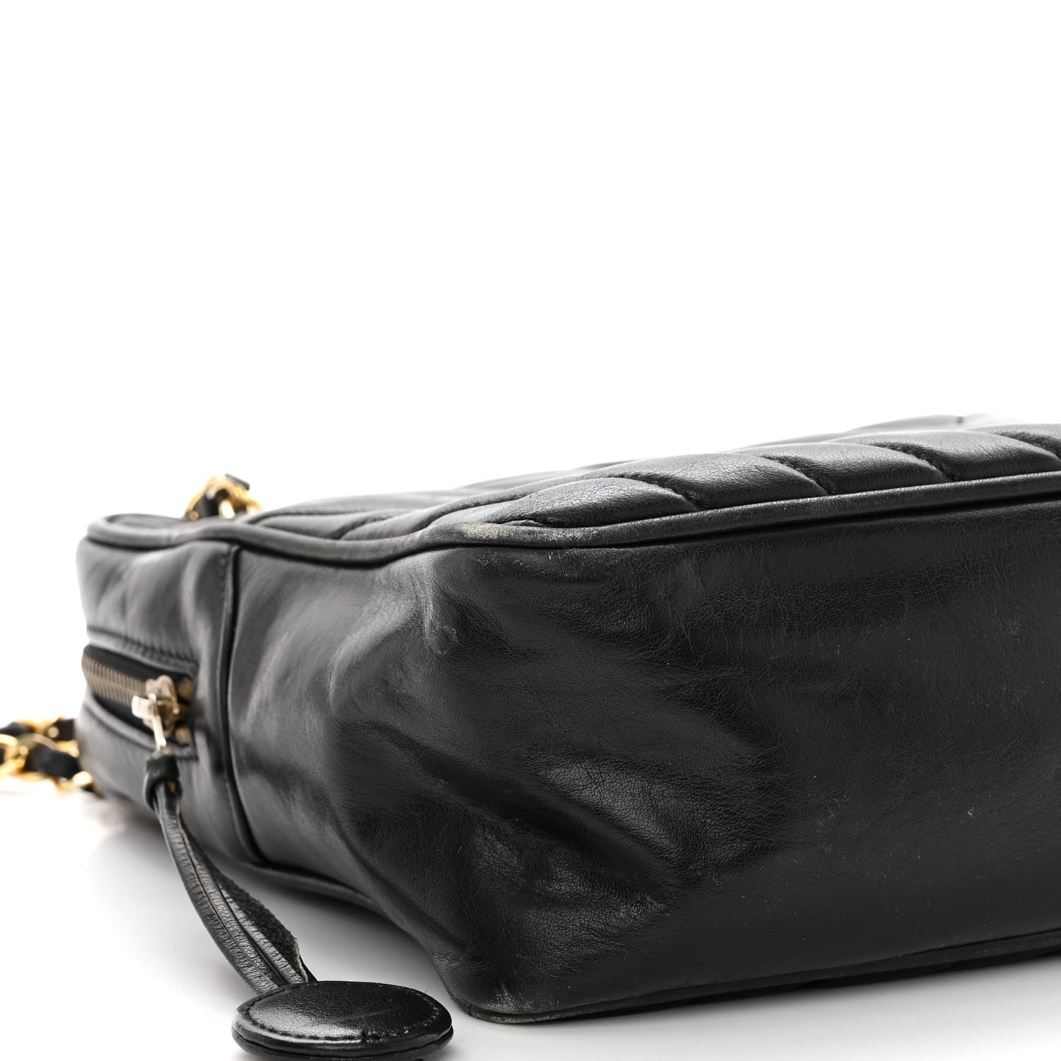 Chanel Lambskin Surpique Chevron Small Tote Black 10 of 14