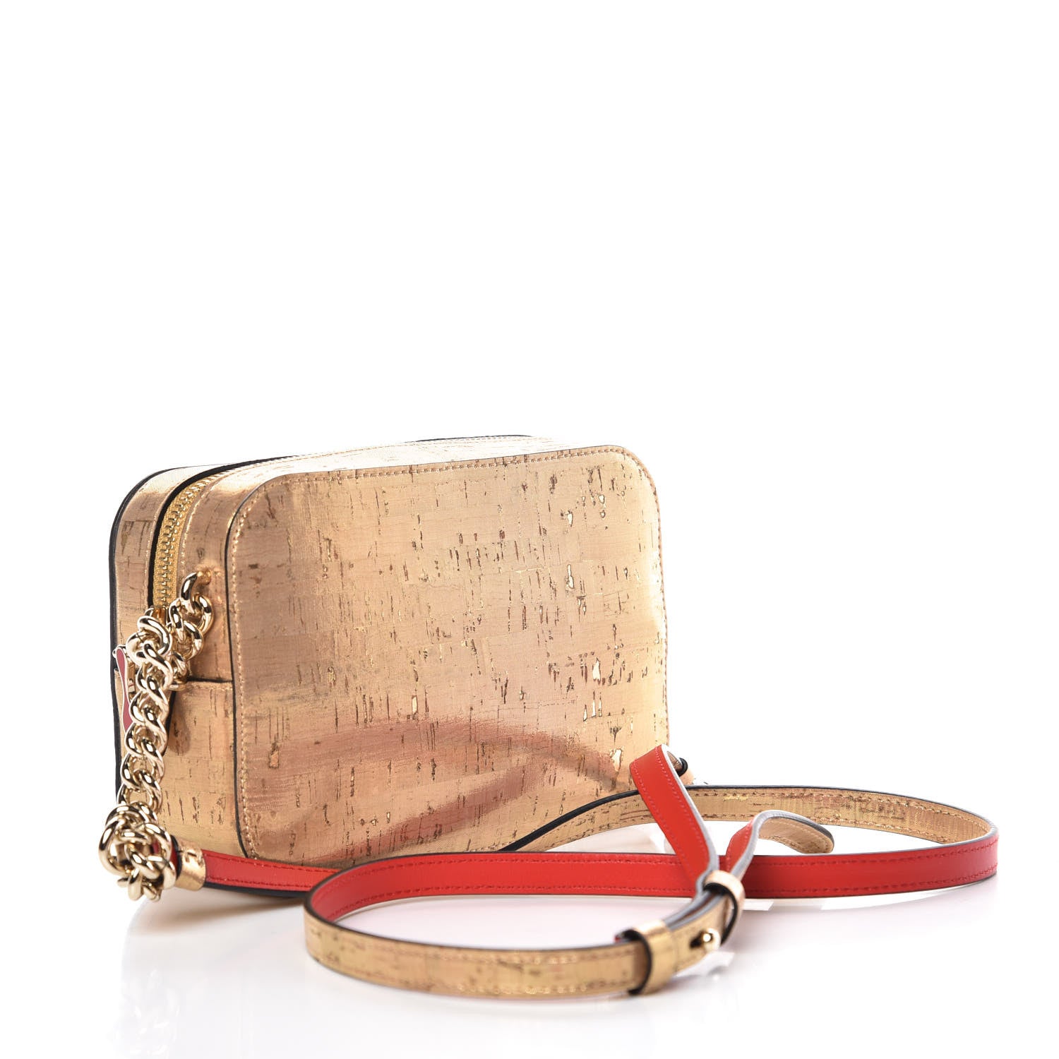 Christian Louboutin Metallic Liege Pepite Cork Mini Rubylou Crossbody Gold 3 of 11