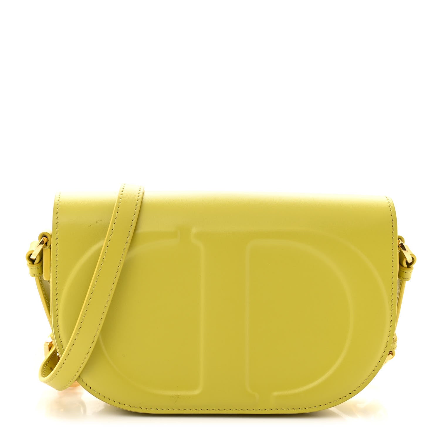 Christian Dior Calfskin CD Signature Flap Crossbody Lime 1 of 12