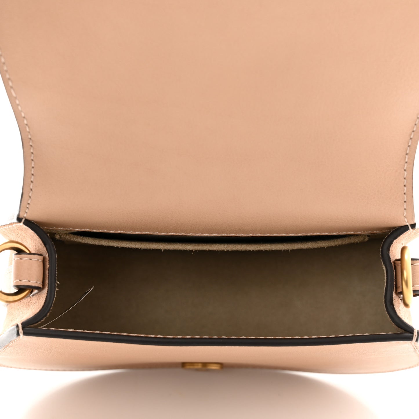 Calfskin Suede Small Nile Bracelet Bag Biscotti Beige