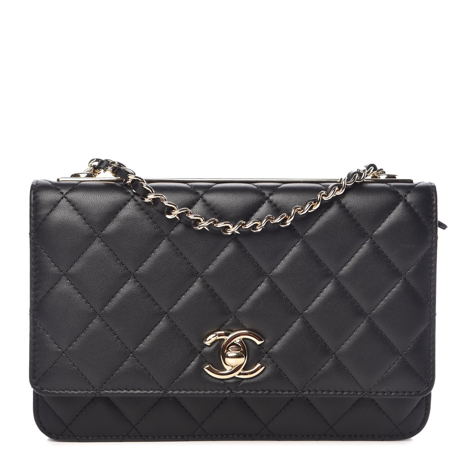 Chanel Lambskin Quilted Trendy CC Wallet On Chain WOC Black 1 of 11