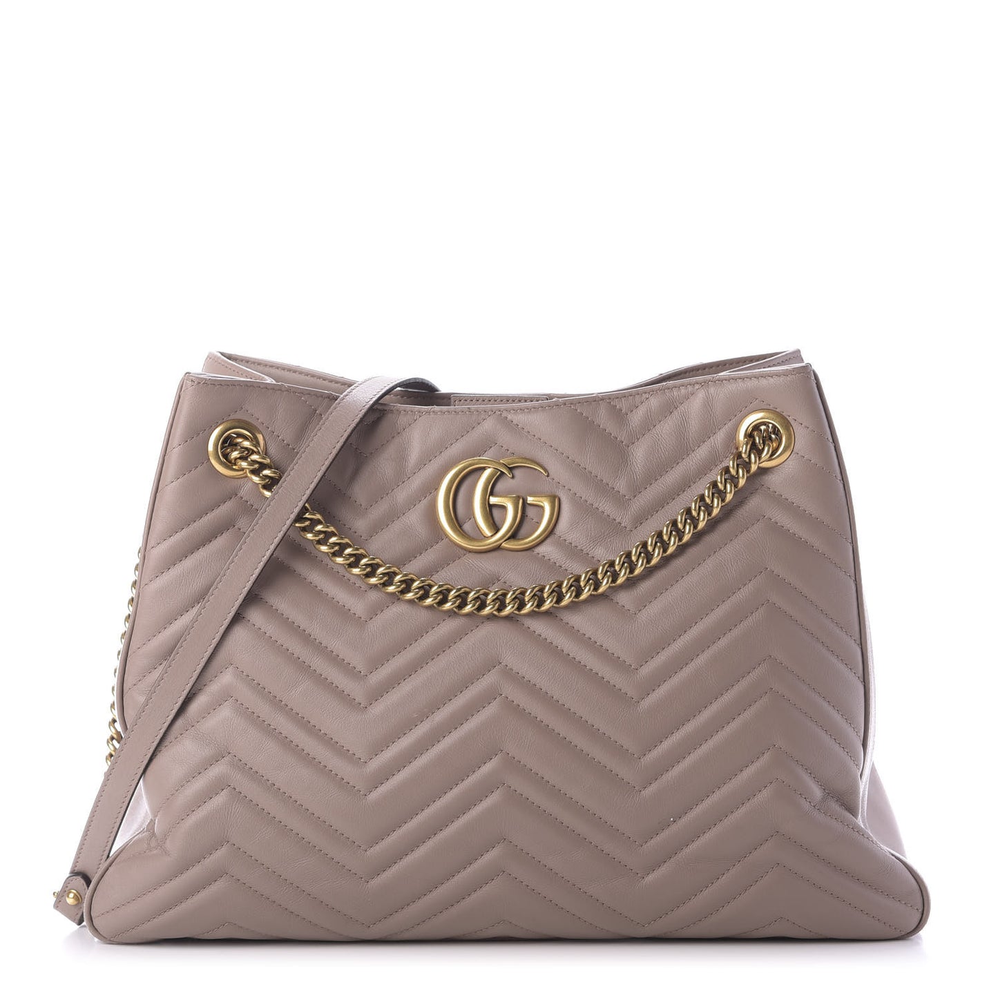 Calfskin Matelasse Medium GG Marmont Shoulder Tote Bag Porcelain Rose