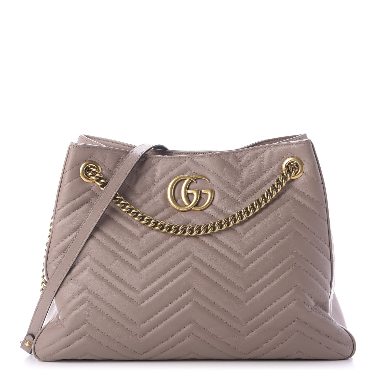 Gucci Calfskin Matelasse Medium GG Marmont Shoulder Tote Bag Porcelain Rose 1 of 9