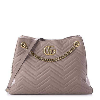 Gucci Calfskin Matelasse Medium GG Marmont Shoulder Tote Bag Porcelain Rose 1 of 9