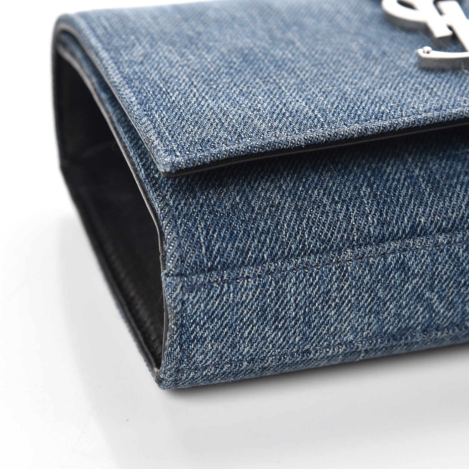 Saint Laurent Denim Small Classic Monogram Kate Satchel Blue 10 of 11