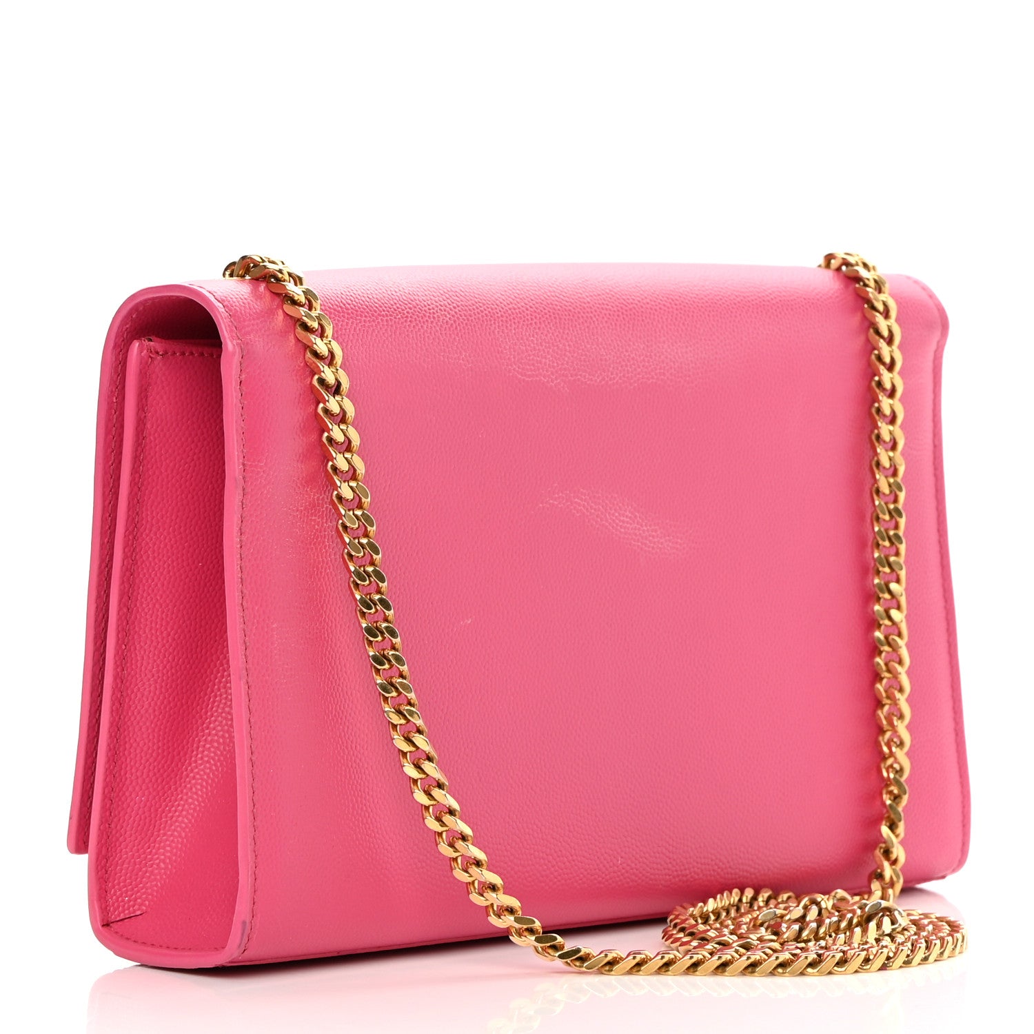 Saint Laurent Grain De Poudre Medium Monogram Kate Satchel Lipstick Fuchsia 5 of 13