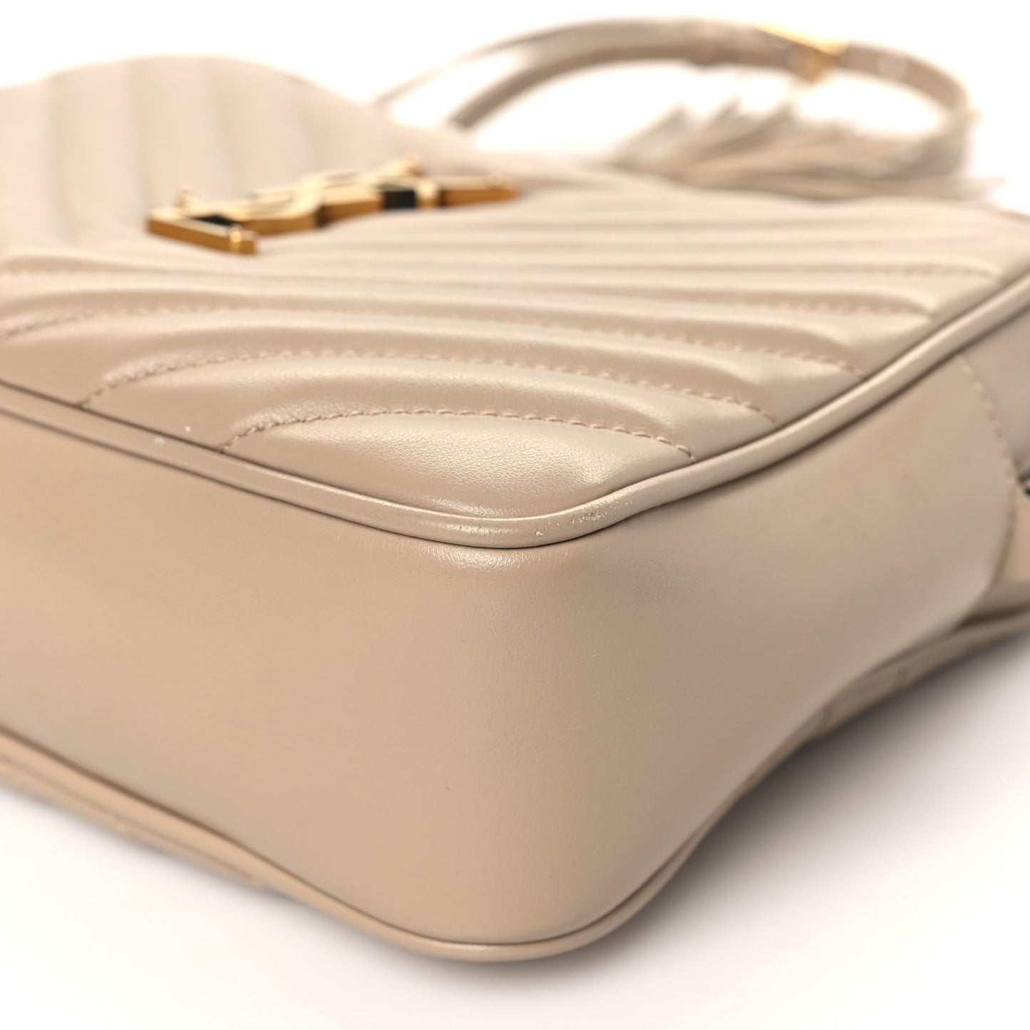 Calfskin Matelasse Monogram Lou Camera Bag Dark Beige