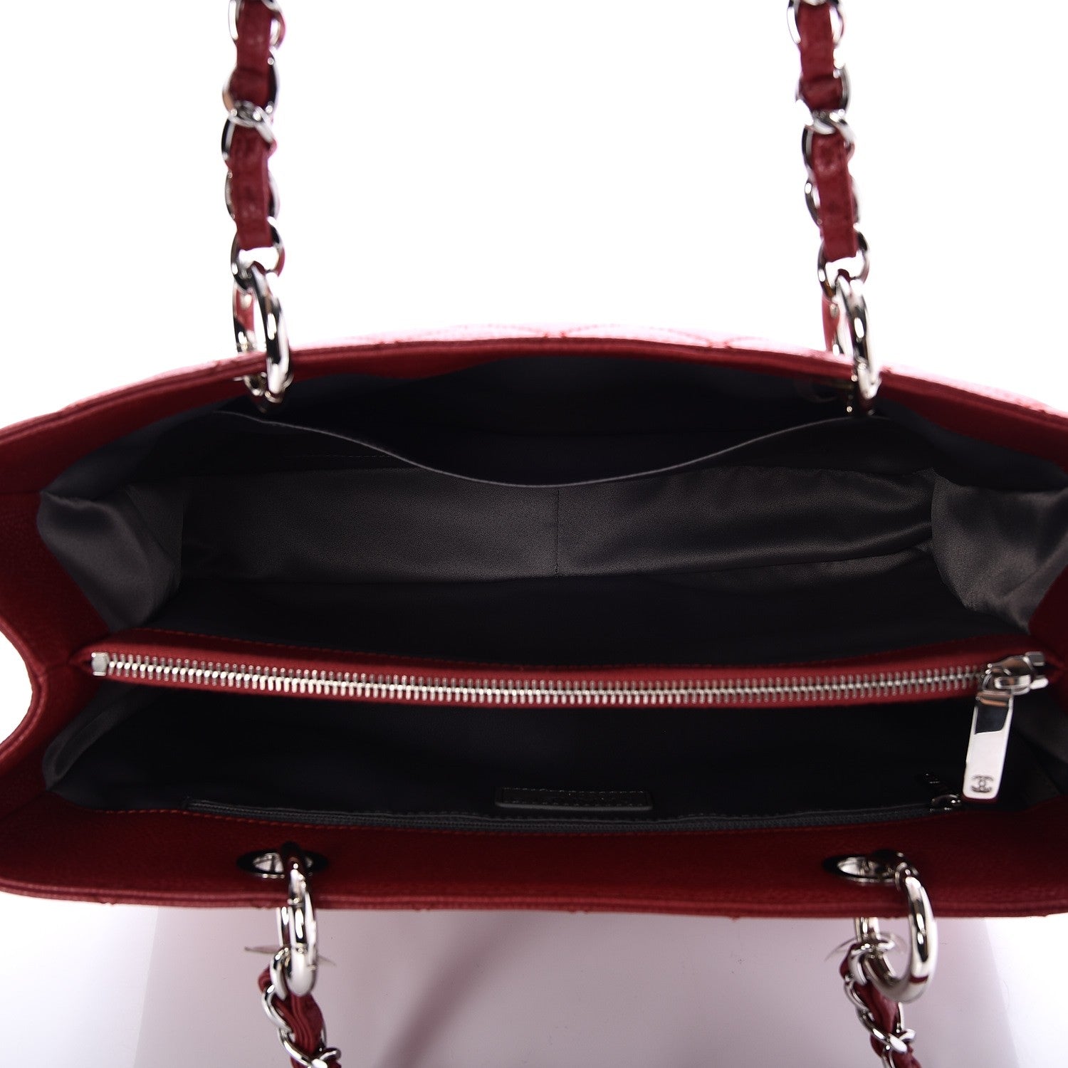 Chanel Caviar Quilted Grand Shopping Tote GST Red 5 of 7