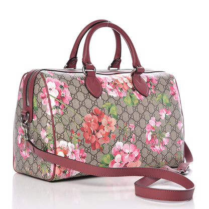 Gucci GG Supreme Monogram Blooms Medium Boston Beige Multicolor Dry Rose 4 of 10