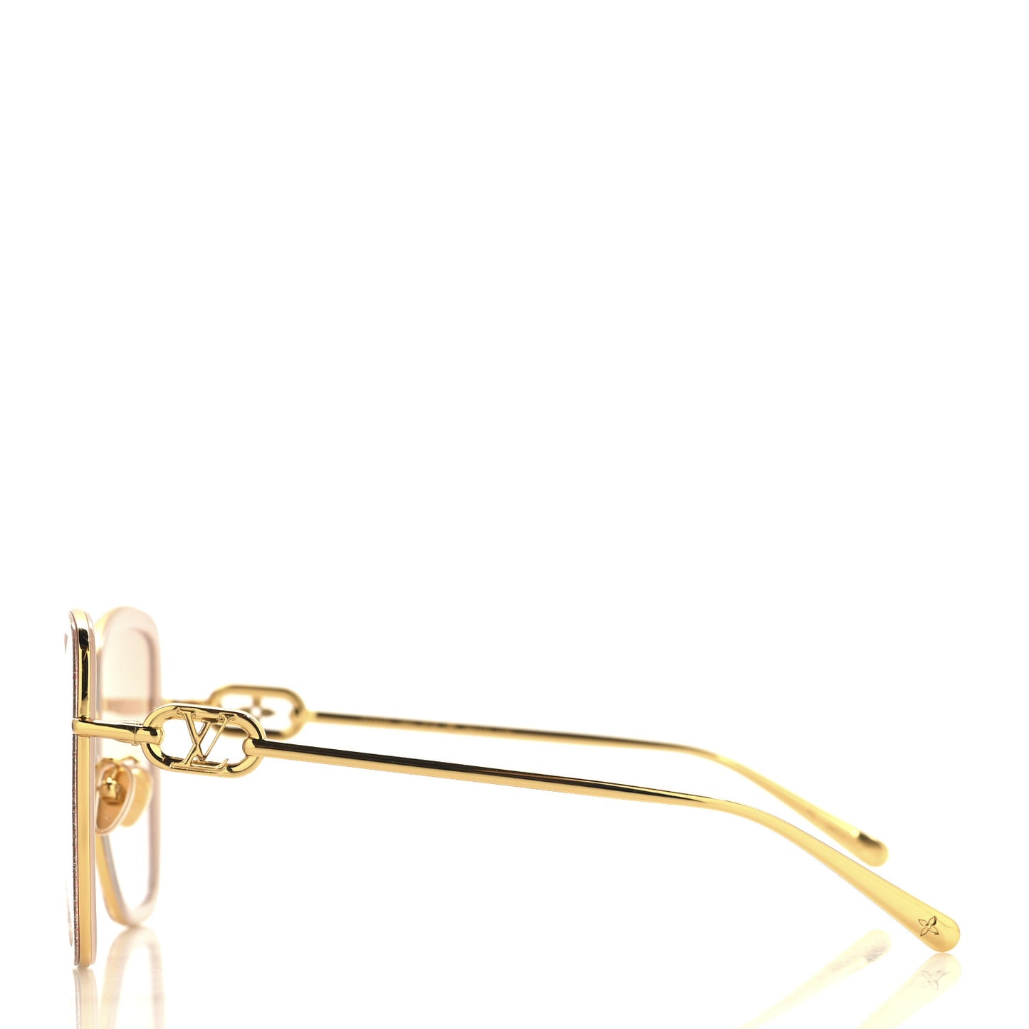 Metal LV Link One Cat Eye Sunglasses Z1771E Pink Glitter