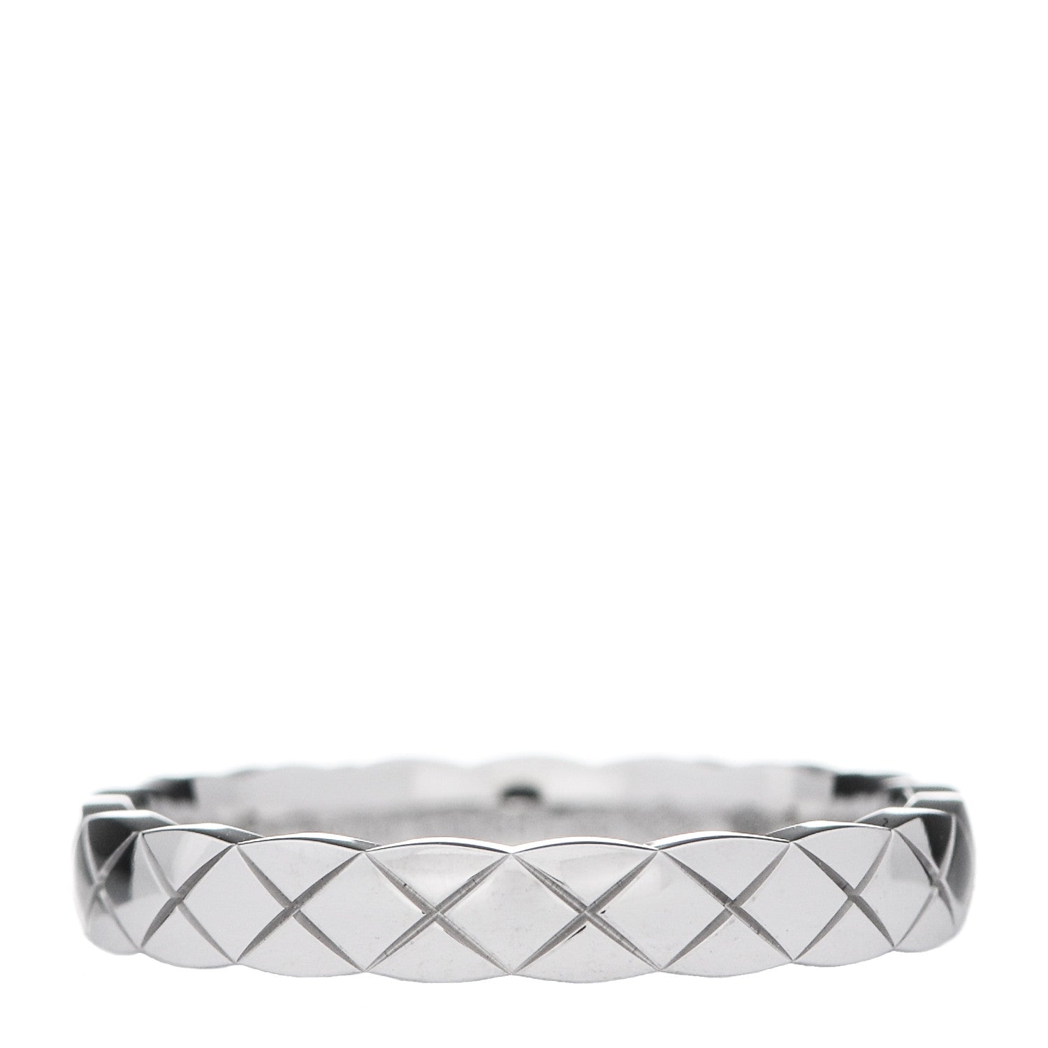 Chanel 18K White Gold Mini Coco Crush Ring 55 7.25 1 of 6