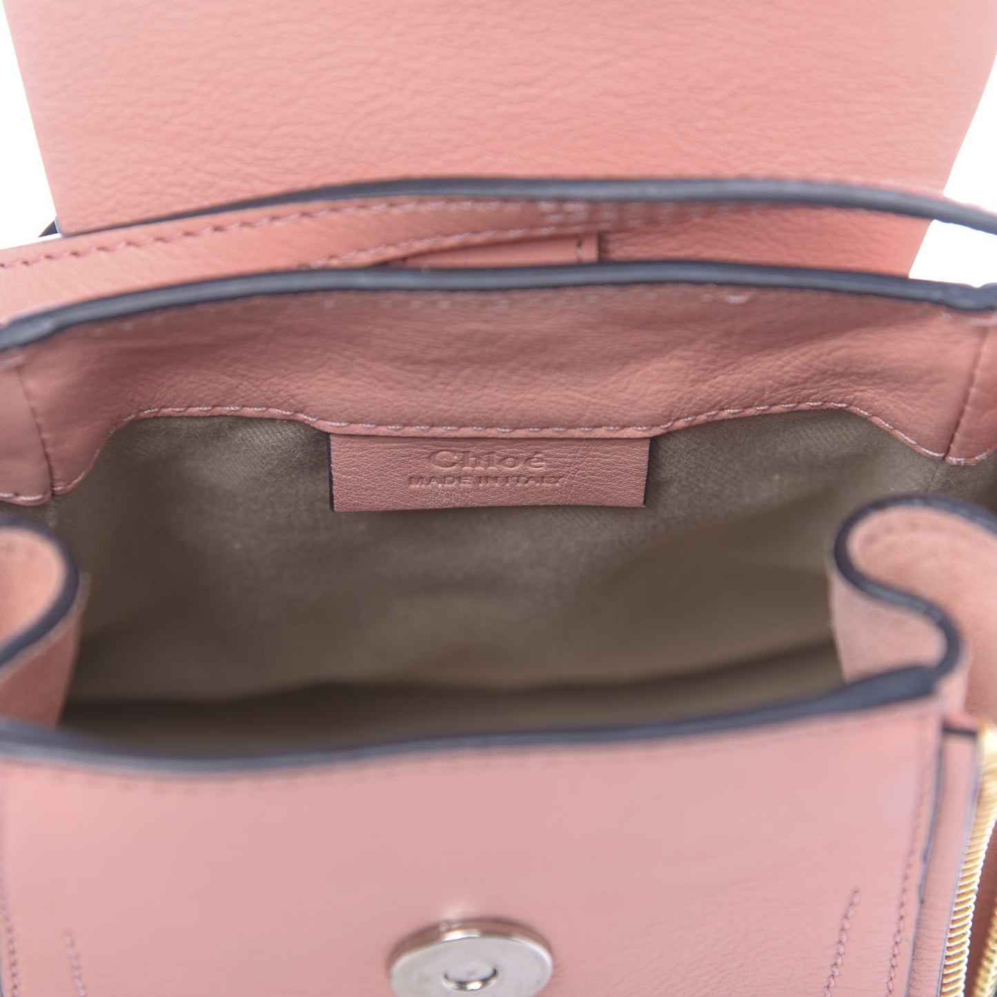 Suede Calfskin Mini Faye Backpack Washed Pink