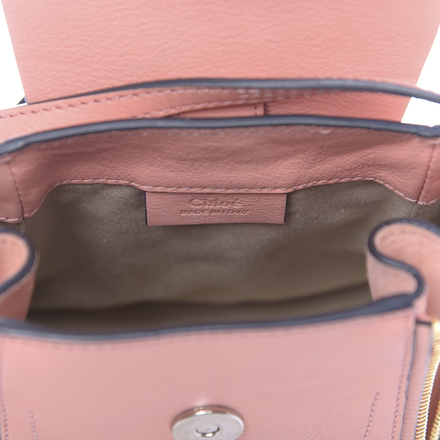 Chloe Suede Calfskin Mini Faye Backpack Washed Pink 9 of 10