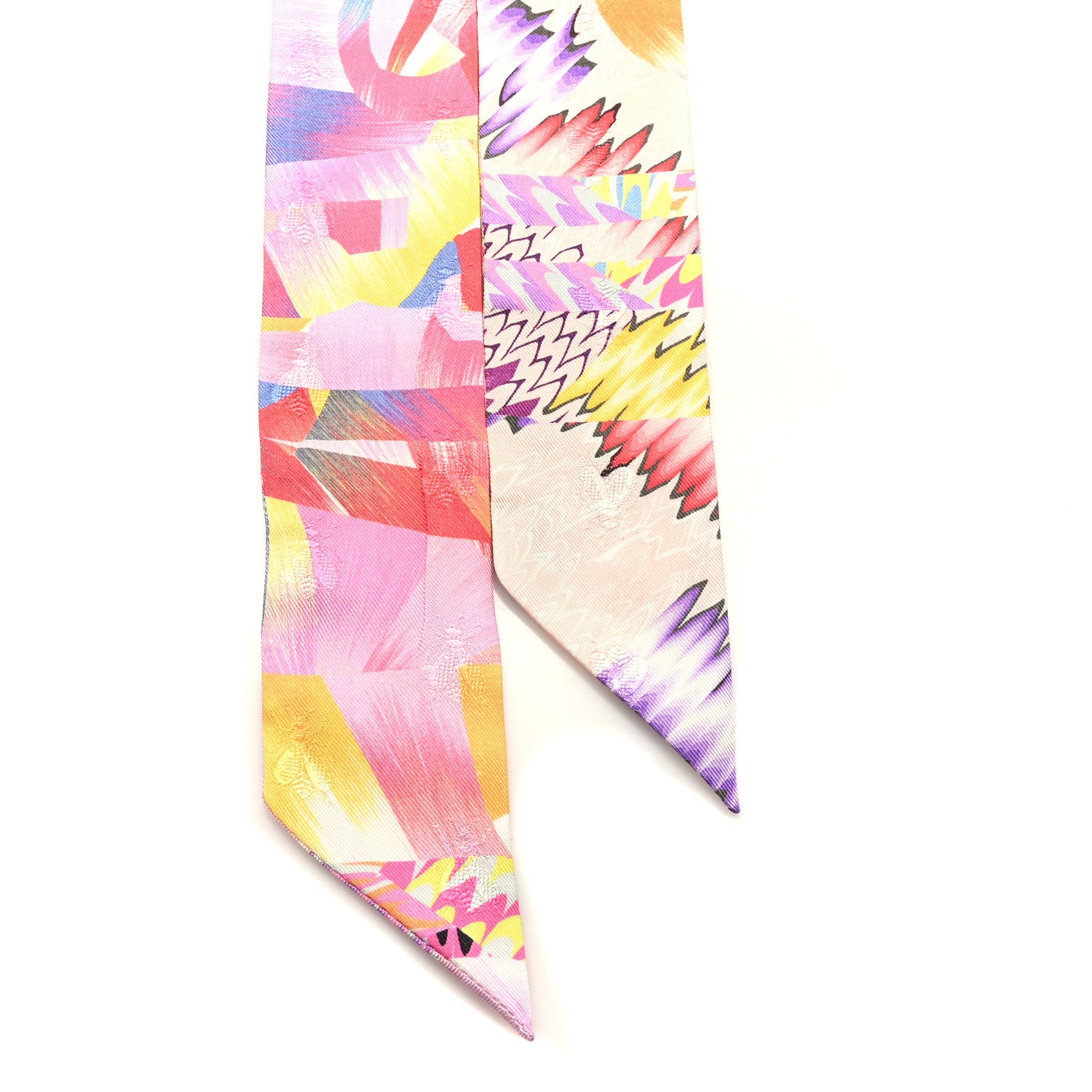 Hermes Silk All Over Marble Silk Twilly Rose Multicolor Ocre 2 of 4