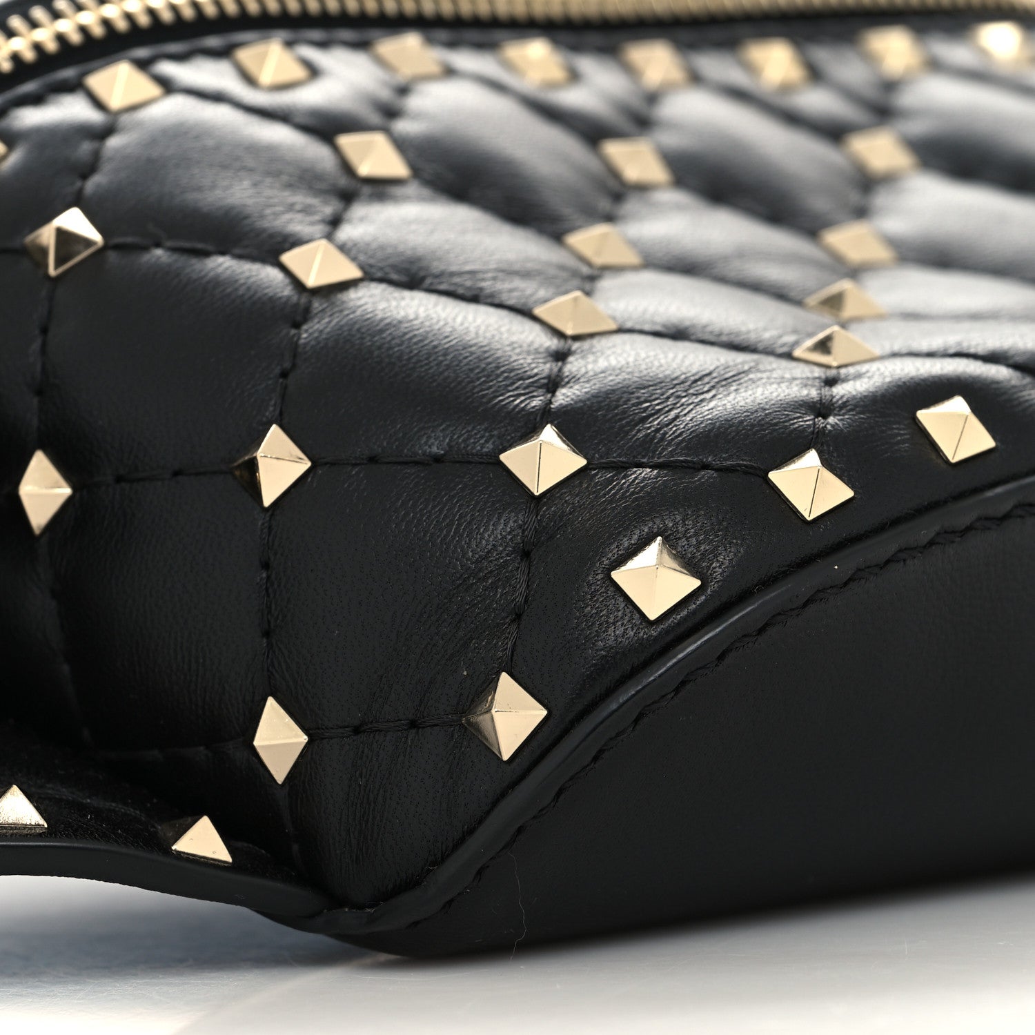 Valentino Garavani Lambskin Rockstud Spike Belt Bag 85 Black 8 of 9