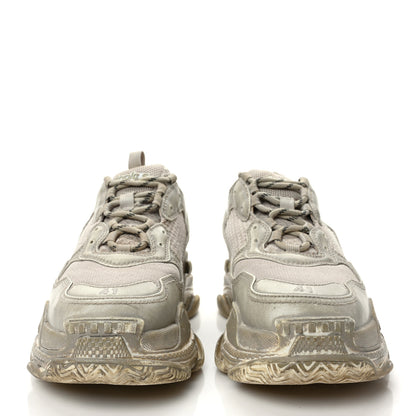 Balenciaga Fabric Mesh Distressed Womens Triple S Sneakers 41 Beige 2 of 8