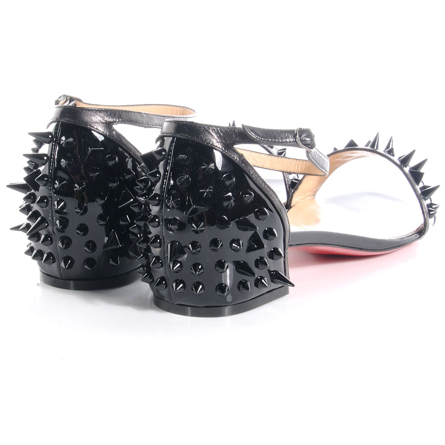 Patent Druide Spiked Ankle Strap Sandals Black 41