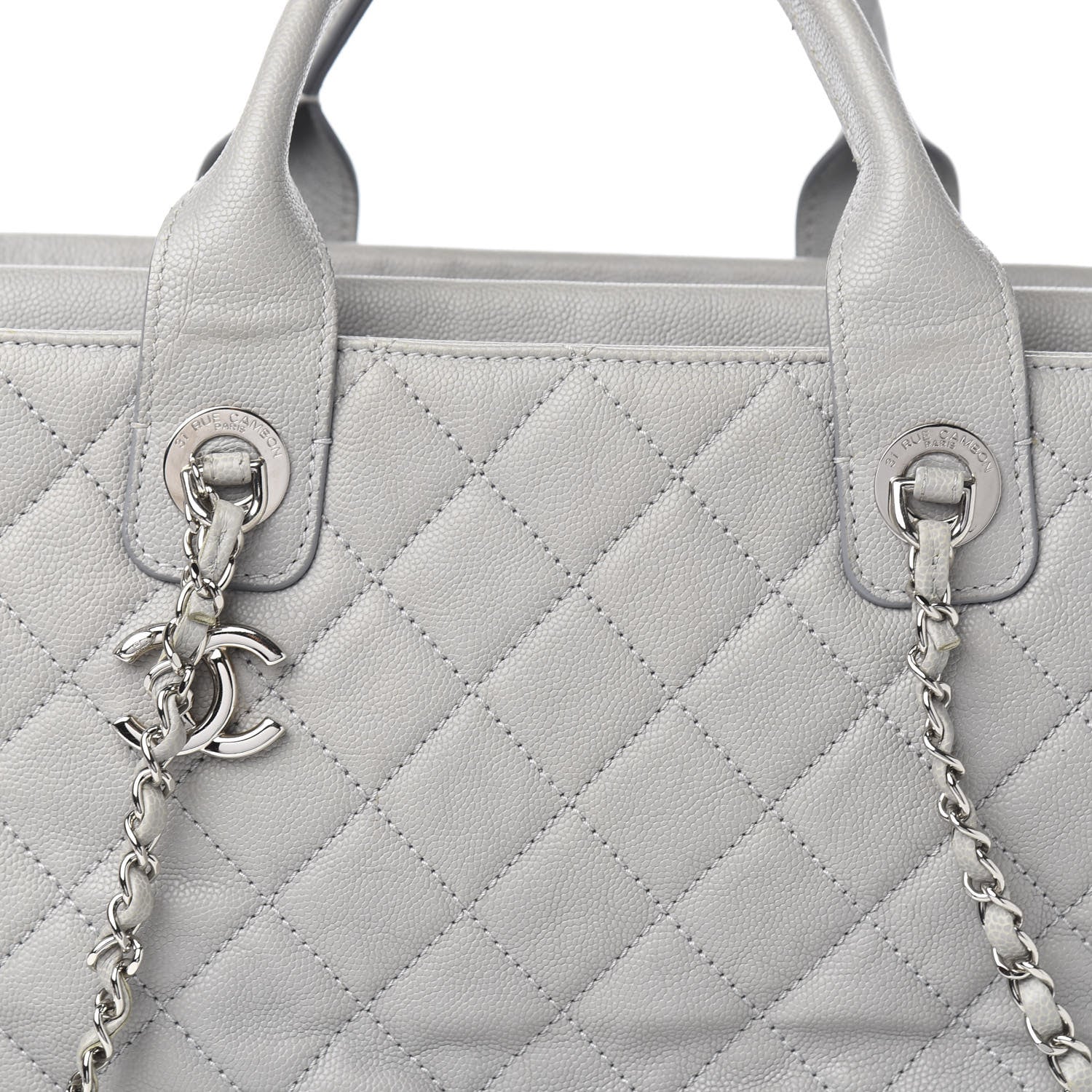 Chanel Caviar Quilted Large Urban Companion Top Handle Shopping Tote Grey 16 of 16