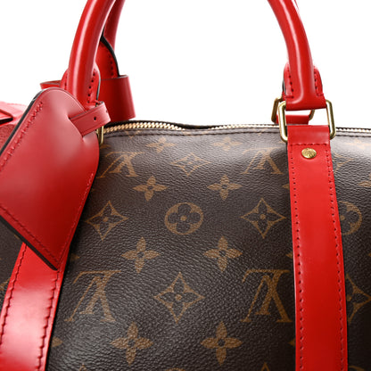 Louis Vuitton Calfskin Monogram Keepall Bandouliere 50 Coquelicot 6 of 11