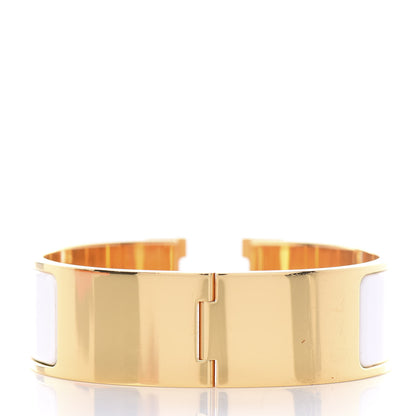 Hermes Enamel Wide Clic Clac H Bracelet GM White 2 of 5