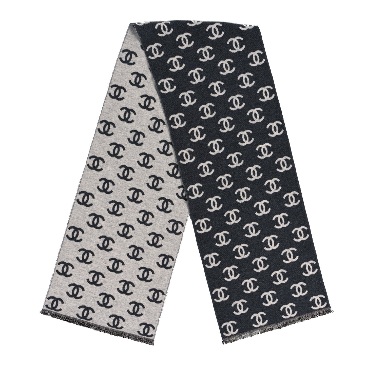 Wool Cashmere CC Scarf Grey