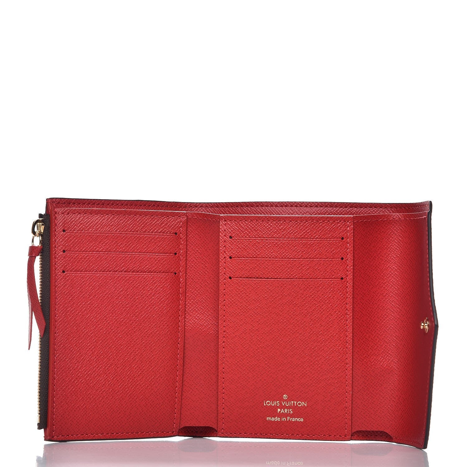 Louis Vuitton Damier Ebene Victorine Wallet Red 5 of 8