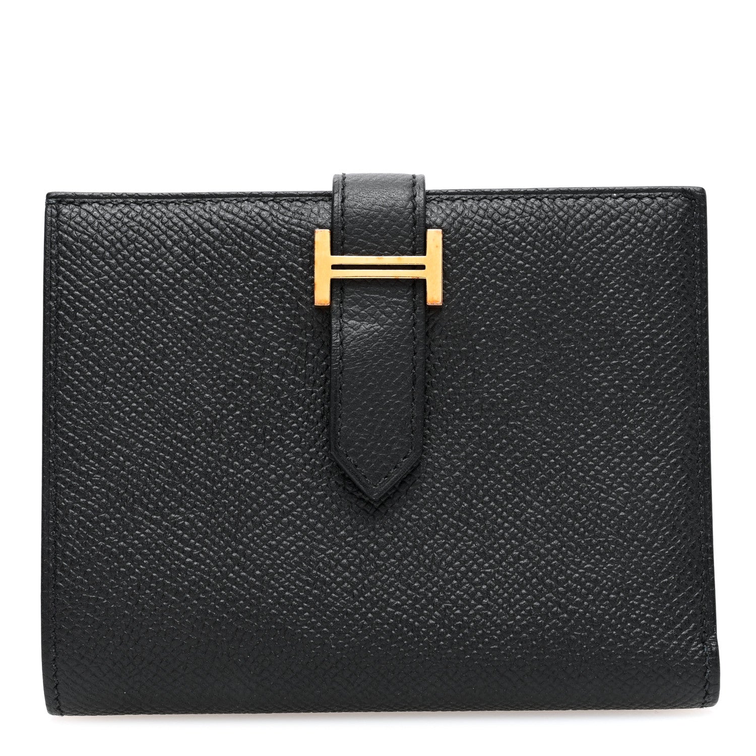 Hermes Epsom Bearn Compact Wallet Black 1 of 8
