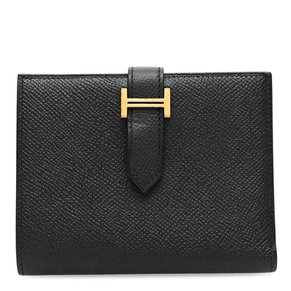 Hermes Epsom Bearn Compact Wallet Black 1 of 8