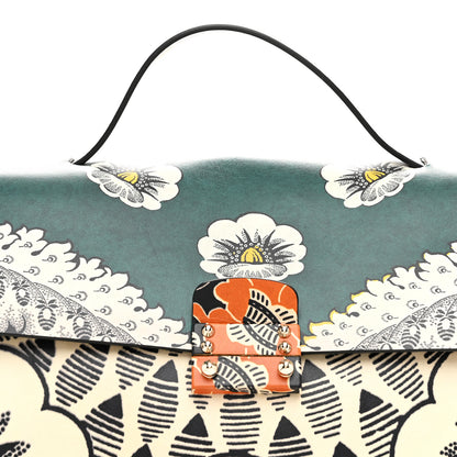 Valentino Garavani Calfskin Floral Print Mime Single Handle Bag Green 8 of 10