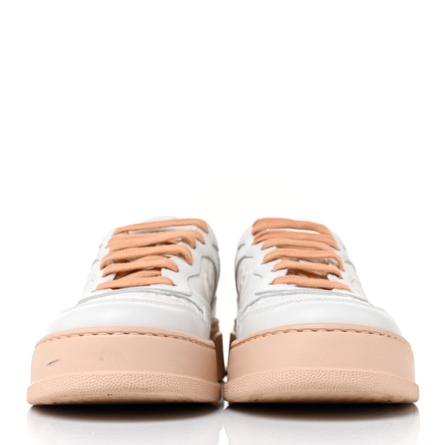 Gucci Calfskin GG Tennis Embossed Womens Platform 55mm Sneakers 37.5 White 2 of 11