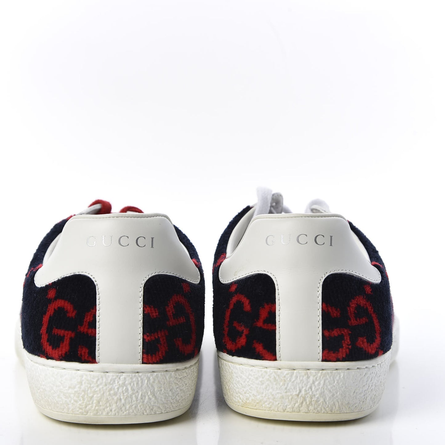 Covered Wool Big GG Monogram Mens Sneaker 7 Blue Red