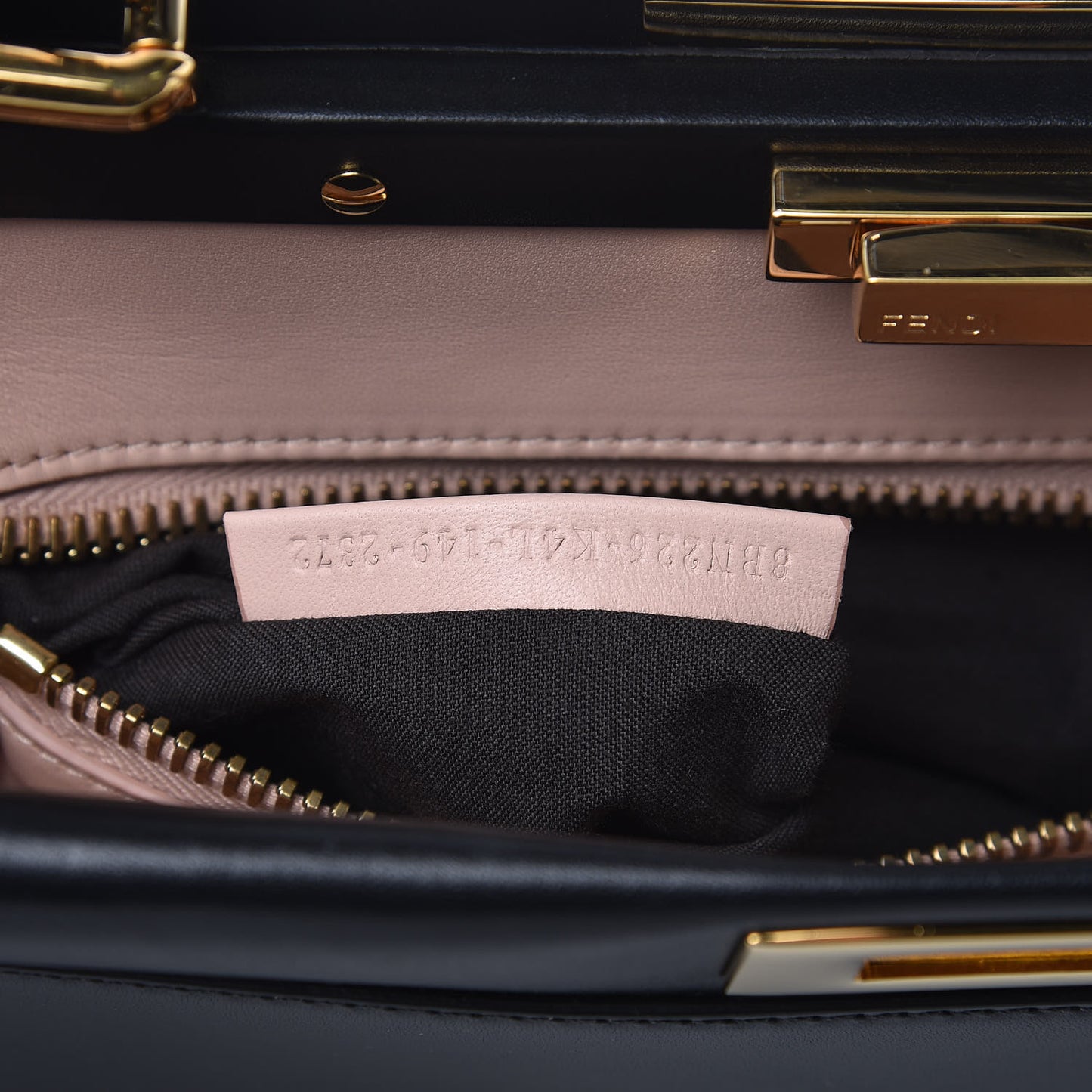 Vitello Morgan Shiny Nappa Medium Peekaboo Iconic Satchel Black