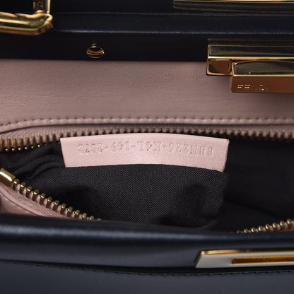 Fendi Vitello Morgan Shiny Nappa Medium Peekaboo Iconic Satchel Black 9 of 9