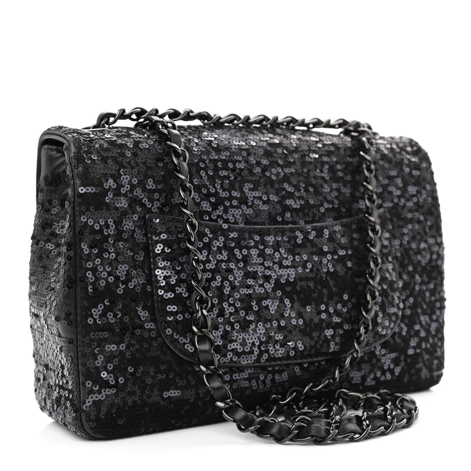 Chanel Sequin Lambskin Medium Moonlight on Water Flap Black 2 of 9